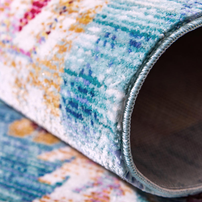 Lagoon Luxe Collection Area Rug - Dockside Round Blue lifestyle 29
