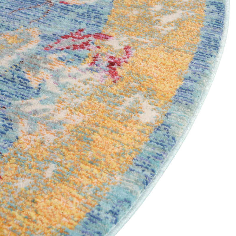 Lagoon Luxe Collection Area Rug - Dockside Round Blue lifestyle 32