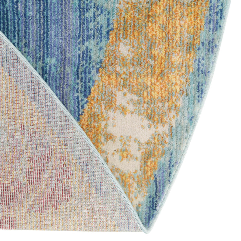 Lagoon Luxe Collection Area Rug - Dockside Round Blue lifestyle 38