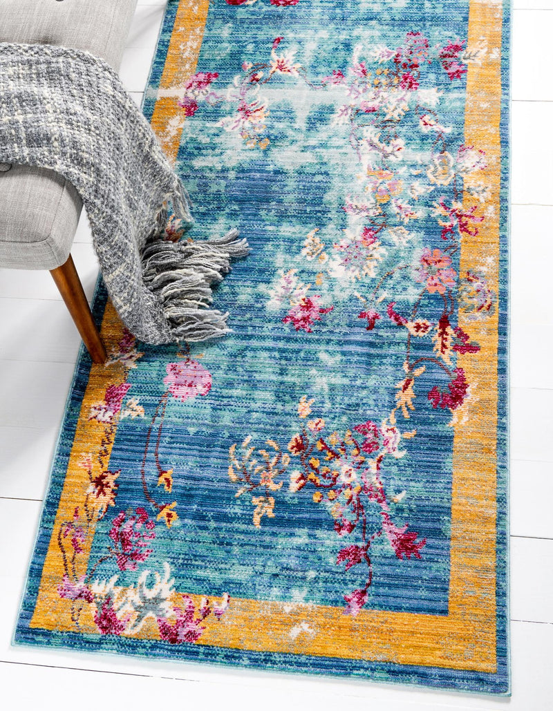 Lagoon Luxe Collection Area Rug - Dockside Runner Blue lifestyle 17