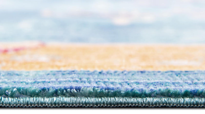 Lagoon Luxe Collection Area Rug - Dockside Square Blue lifestyle 26