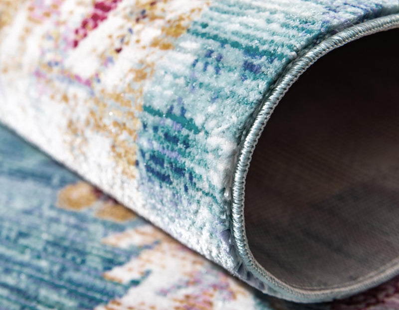 Lagoon Luxe Collection Area Rug - Dockside Square Blue lifestyle 31