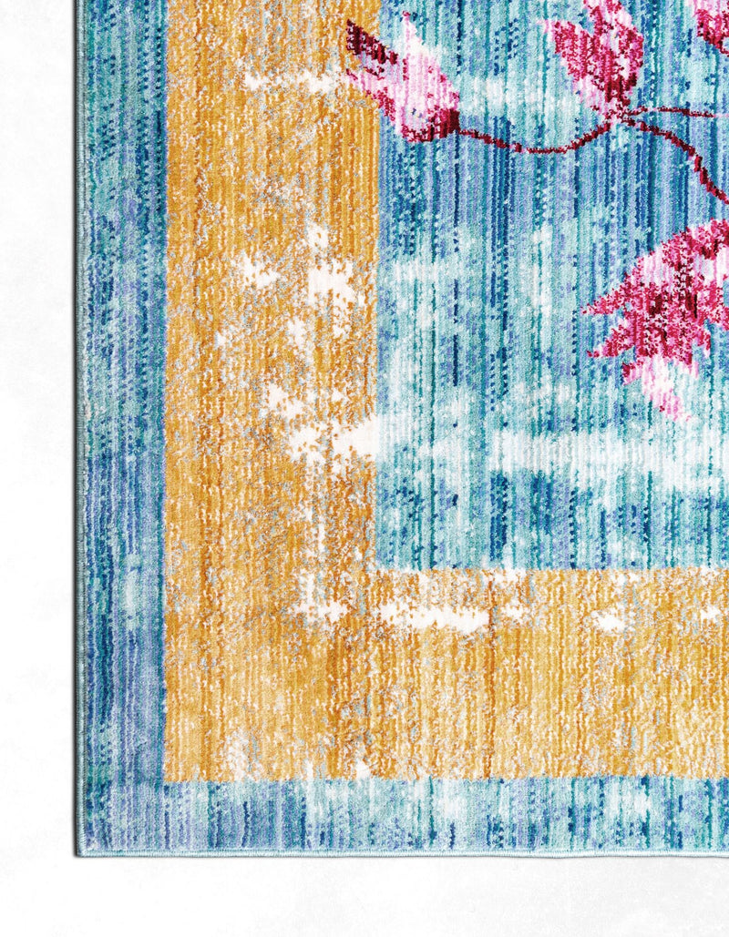 Lagoon Luxe Collection Area Rug - Dockside Square Blue lifestyle 37
