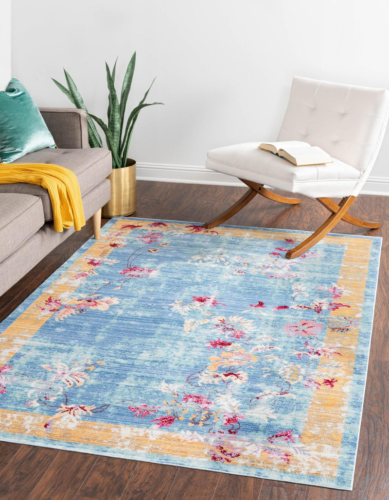 Lagoon Luxe Collection Area Rug - Dockside Rectangle Blue lifestyle 2