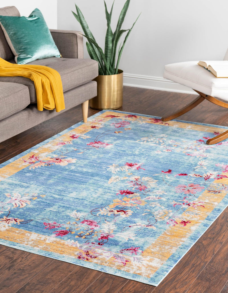 Lagoon Luxe Collection Area Rug - Dockside Rectangle Blue lifestyle 3