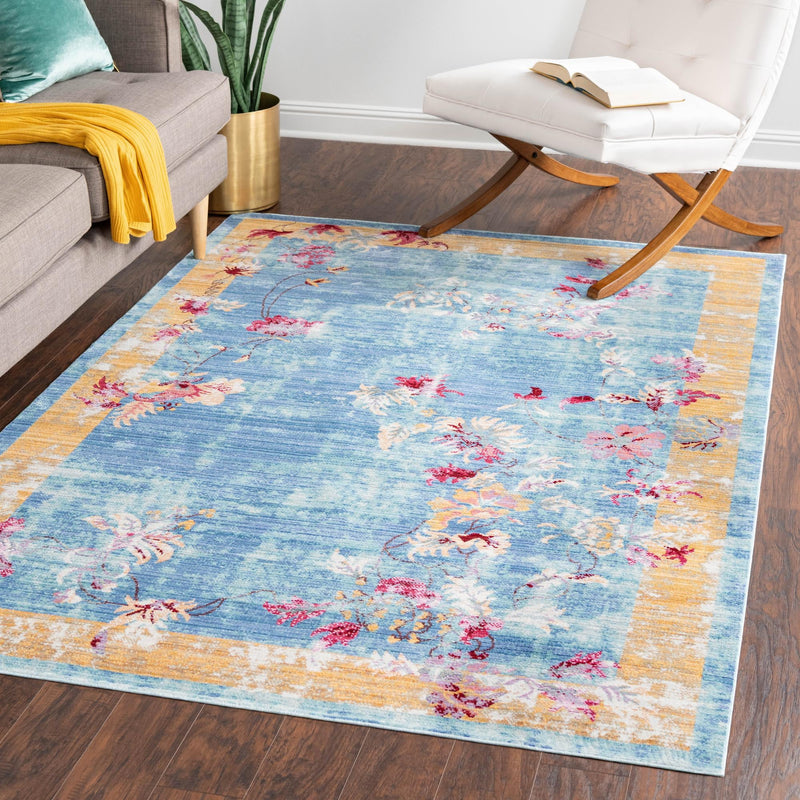 Lagoon Luxe Collection Area Rug - Dockside Rectangle Blue lifestyle 11