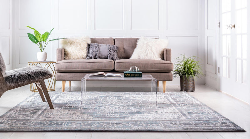 Serenade Oasis Collection Area Rug - Utopia Square Gray lifestyle 59
