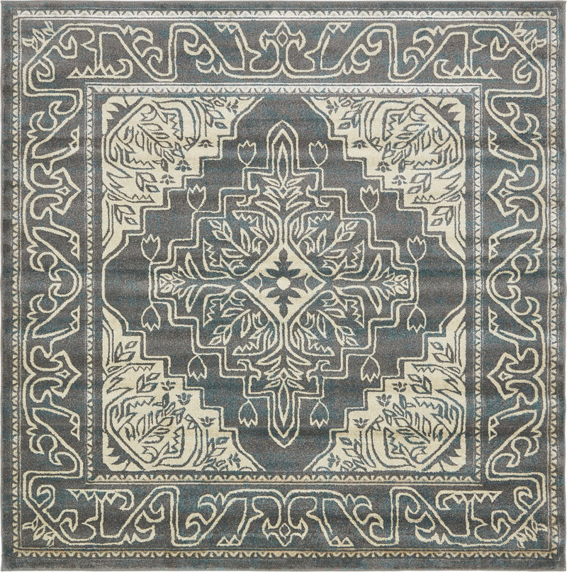 Serenade Oasis Collection Area Rug - Utopia Square Gray lifestyle 32
