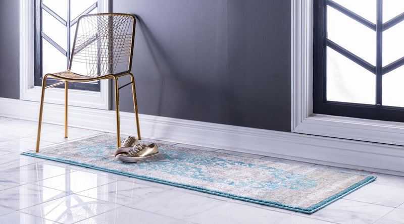Serenade Oasis Collection Area Rug - Serenity Runner Teal lifestyle 17