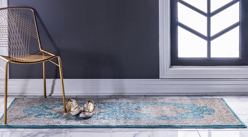 Serenade Oasis Collection Area Rug - Serenity Runner Teal lifestyle 19
