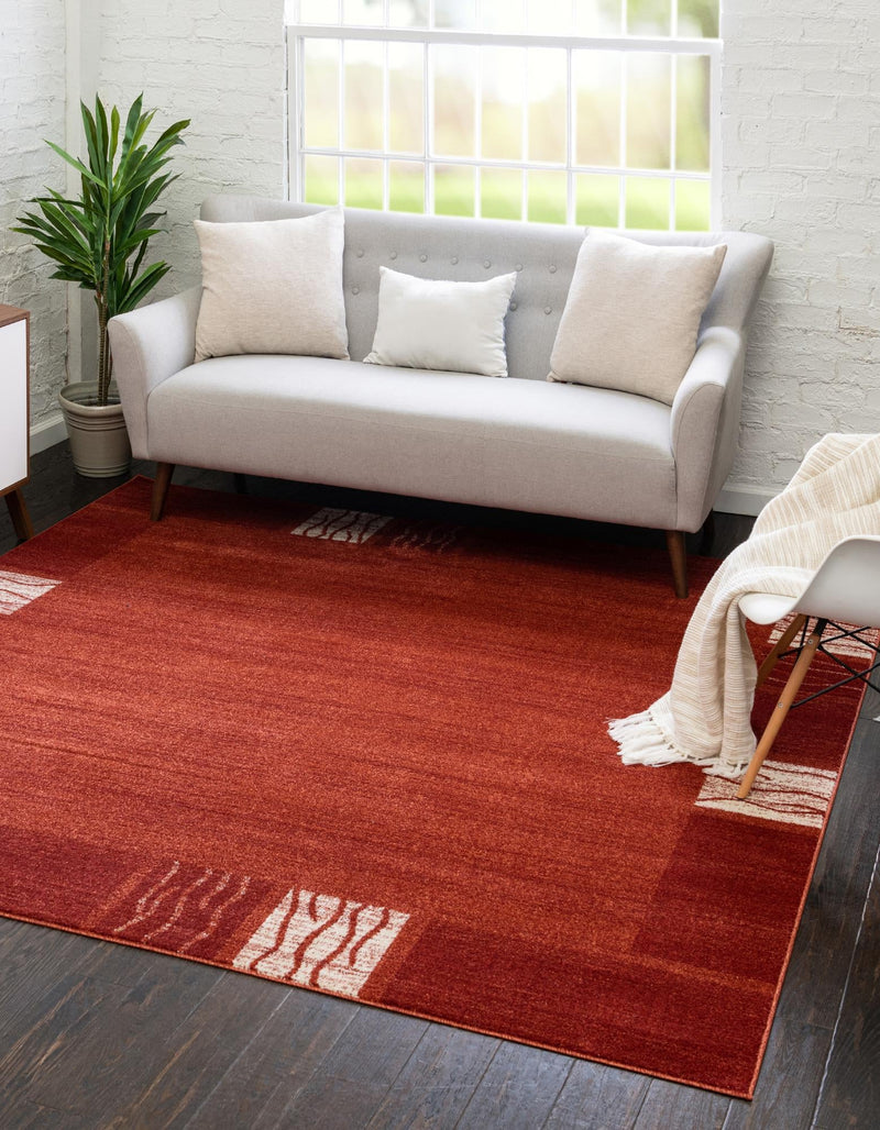 Studio Haven Collection Area Rug - Atelier Square Terracotta lifestyle 92