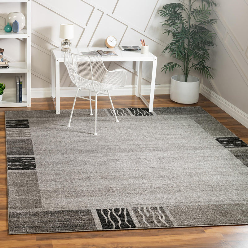 Studio Haven Collection Area Rug - Atelier Square Light Gray lifestyle 60