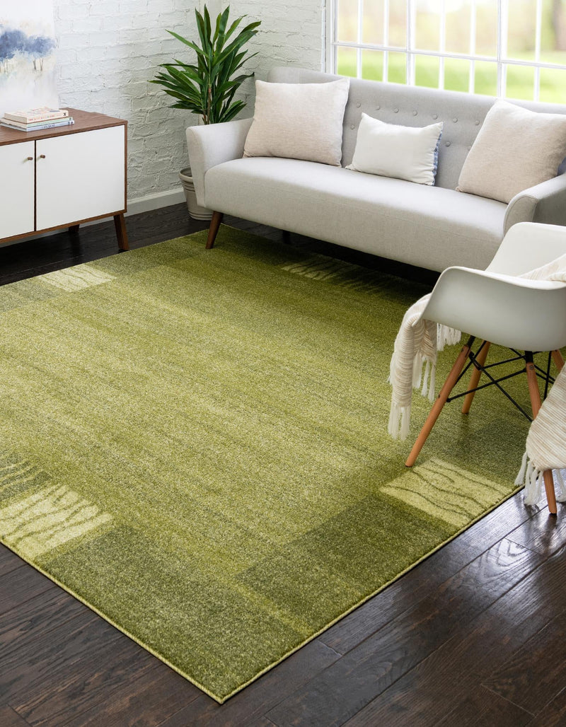 Studio Haven Collection Area Rug - Atelier Square Light Green lifestyle 122