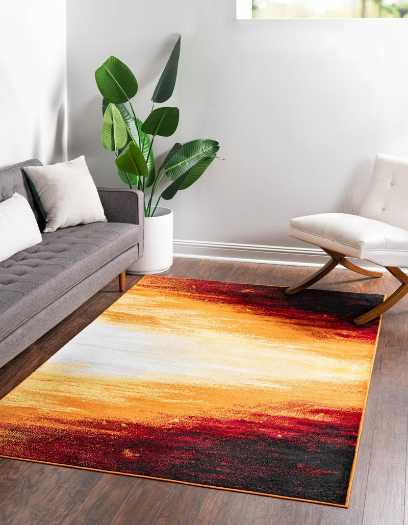 Urban Oasis Collection Area Rug - Sunset Rectangle Orange lifestyle 2