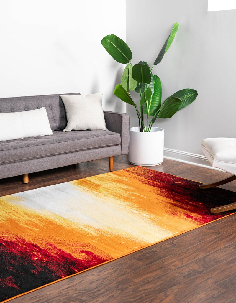 Urban Oasis Collection Area Rug - Sunset Rectangle Orange lifestyle 3