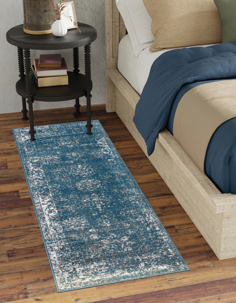Riviera Elegance Collection Area Rug - Antibes (Blue) Runner Blue lifestyle 0