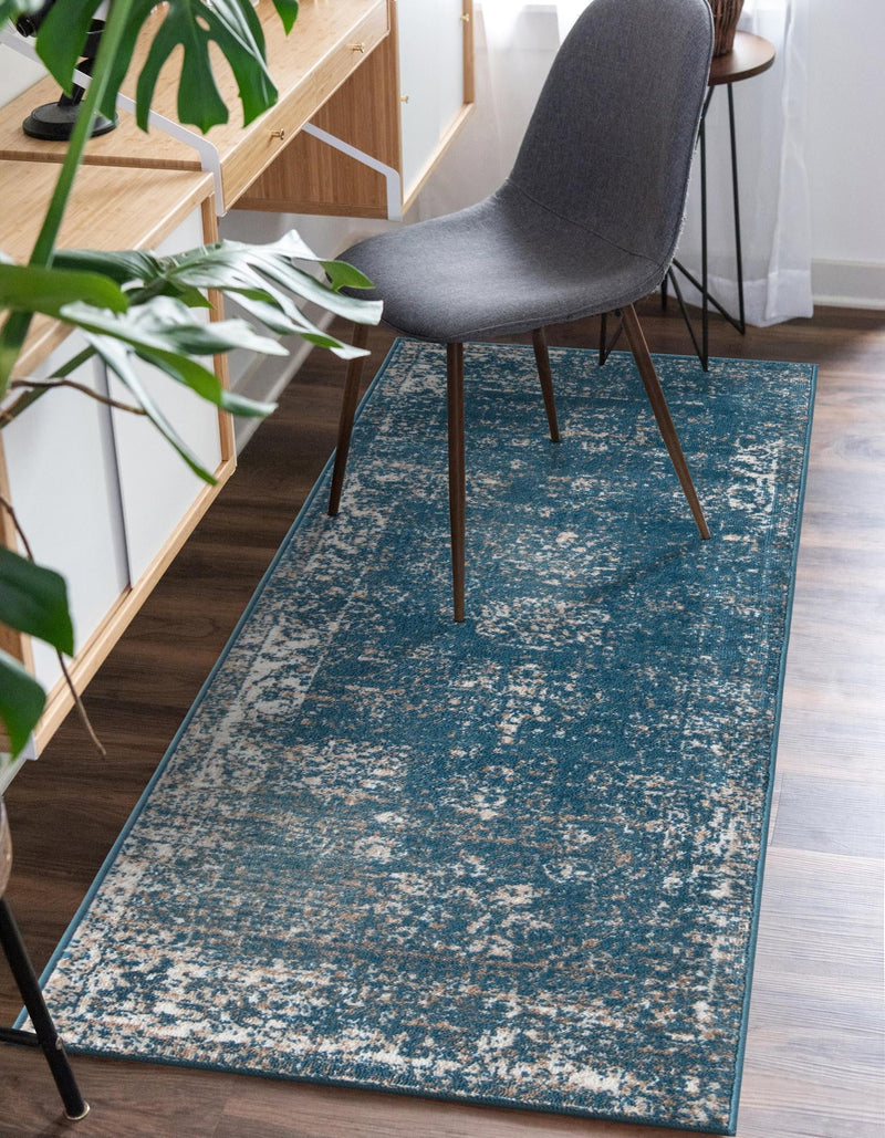 Riviera Elegance Collection Area Rug - Antibes (Blue) Runner Blue lifestyle 7