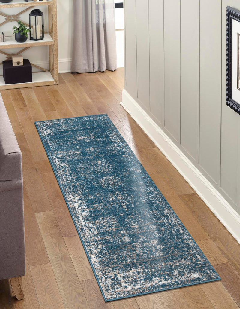 Riviera Elegance Collection Area Rug - Antibes (Blue) Runner Blue lifestyle 13