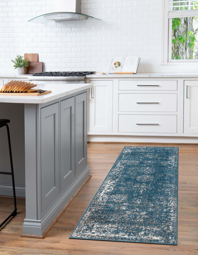 Riviera Elegance Collection Area Rug - Antibes (Blue) Runner Blue lifestyle 19