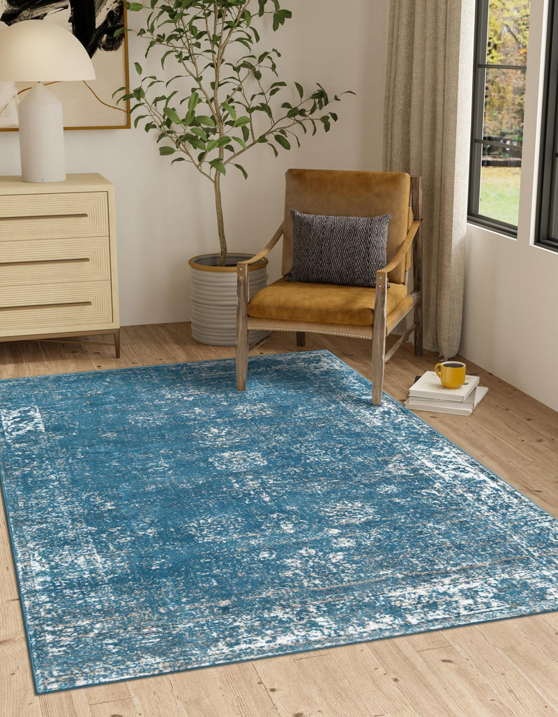Riviera Elegance Collection Area Rug - Antibes (Blue) Rectangle Blue lifestyle 5