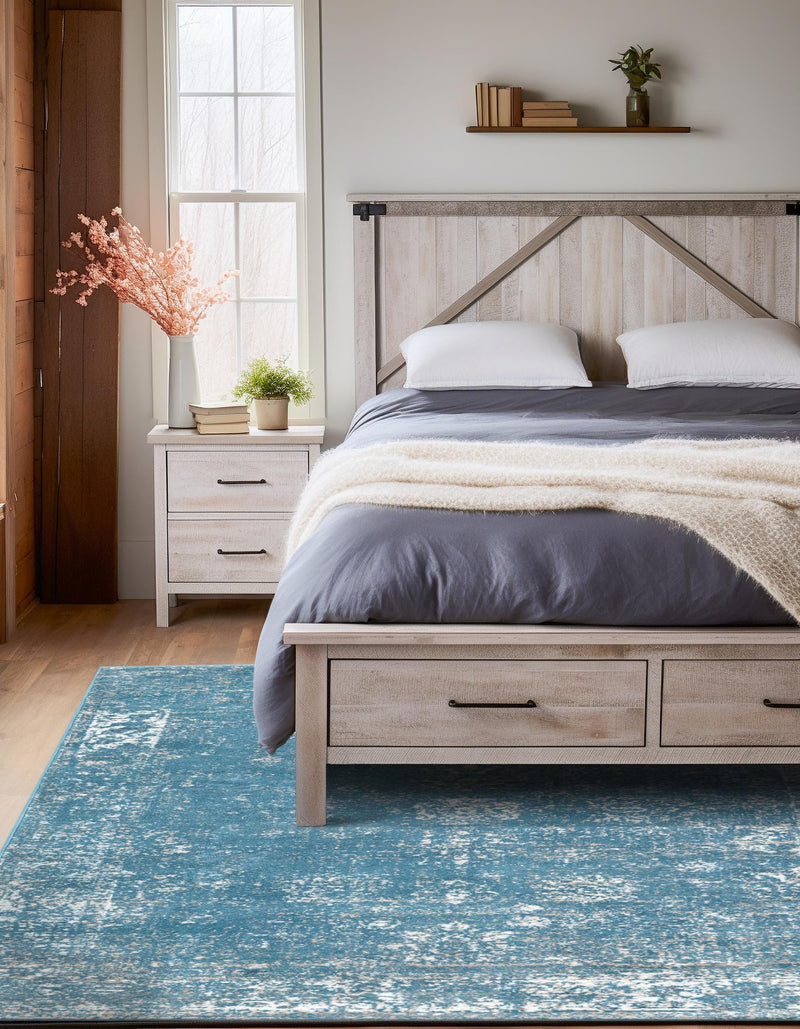 Riviera Elegance Collection Area Rug - Antibes (Blue) Rectangle Blue lifestyle 7