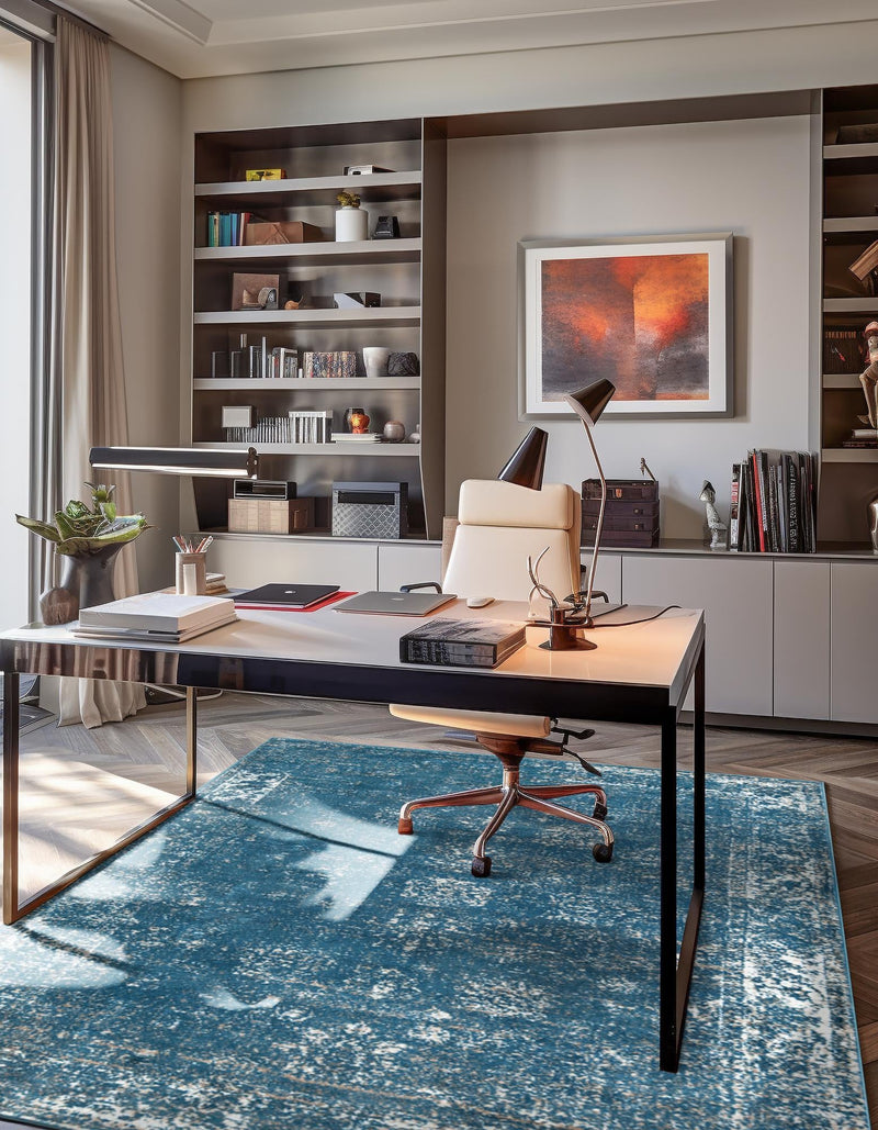 Riviera Elegance Collection Area Rug - Antibes (Blue) Rectangle Blue lifestyle 9