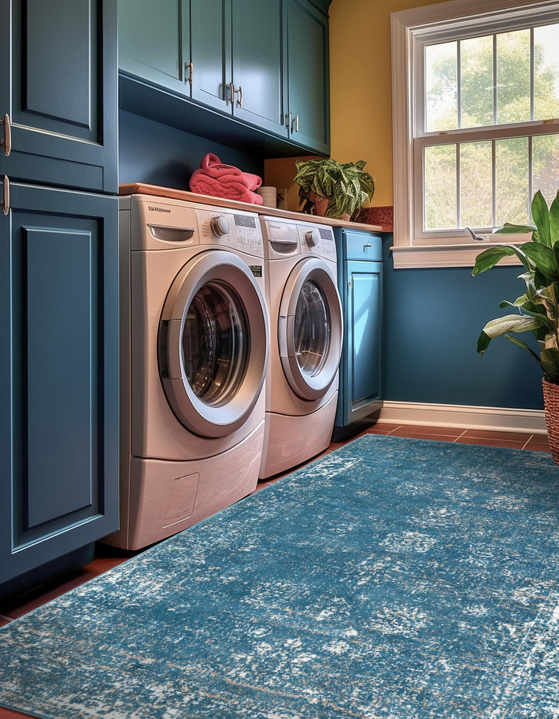 Riviera Elegance Collection Area Rug - Antibes (Blue) Rectangle Blue lifestyle 11