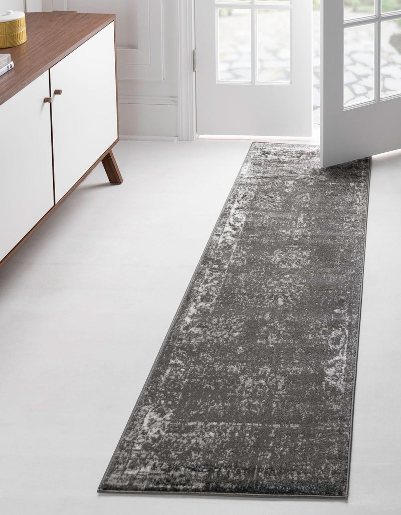 Riviera Elegance Collection Area Rug - Antibes (Dark Gray) Runner Dark Gray lifestyle 0