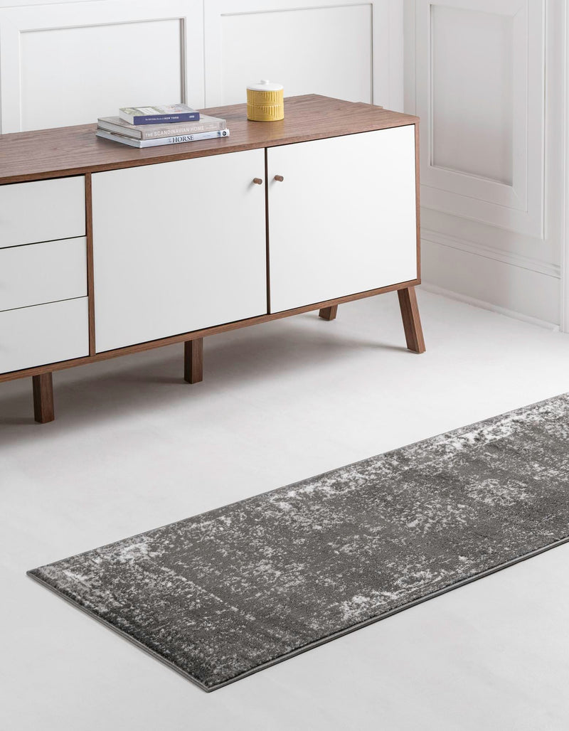 Riviera Elegance Collection Area Rug - Antibes (Dark Gray) Runner Dark Gray lifestyle 2
