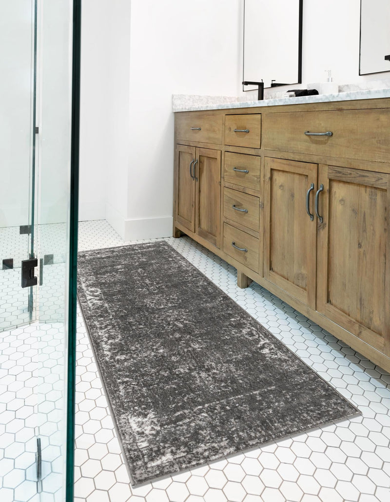 Riviera Elegance Collection Area Rug - Antibes (Dark Gray) Runner Dark Gray lifestyle 6
