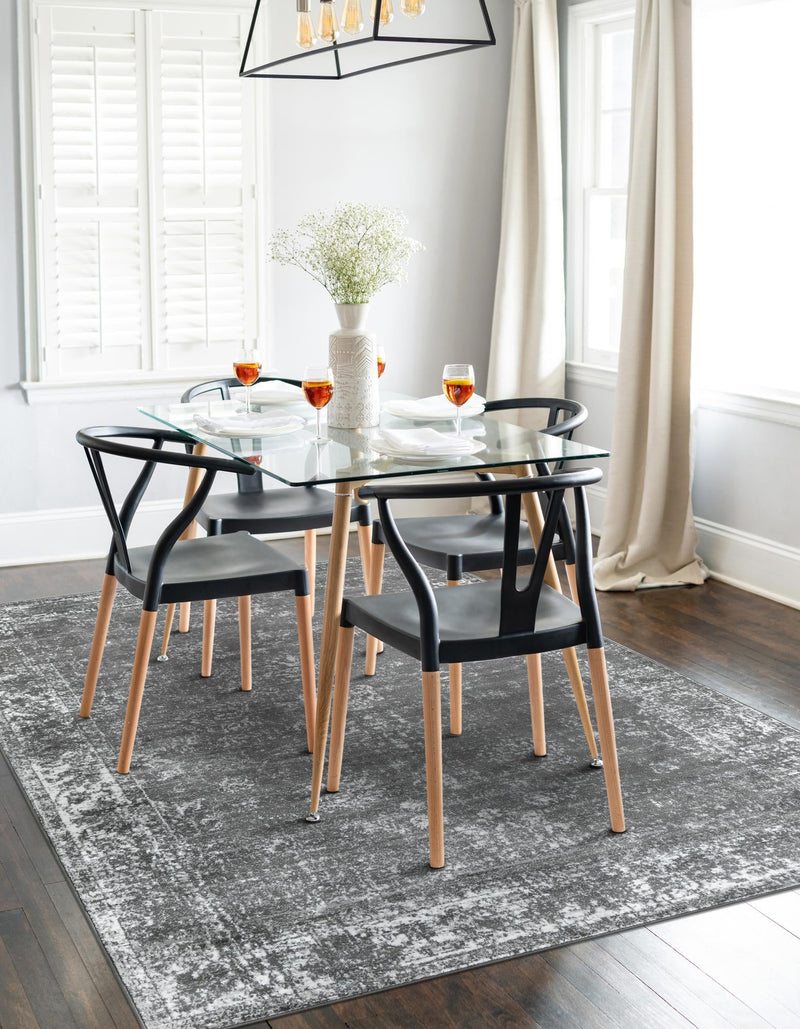 Riviera Elegance Collection Area Rug - Antibes (Dark Gray) Rectangle Dark Gray lifestyle 12