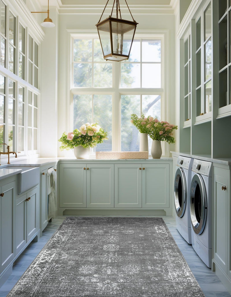 Riviera Elegance Collection Area Rug - Antibes (Dark Gray) Rectangle Dark Gray lifestyle 19