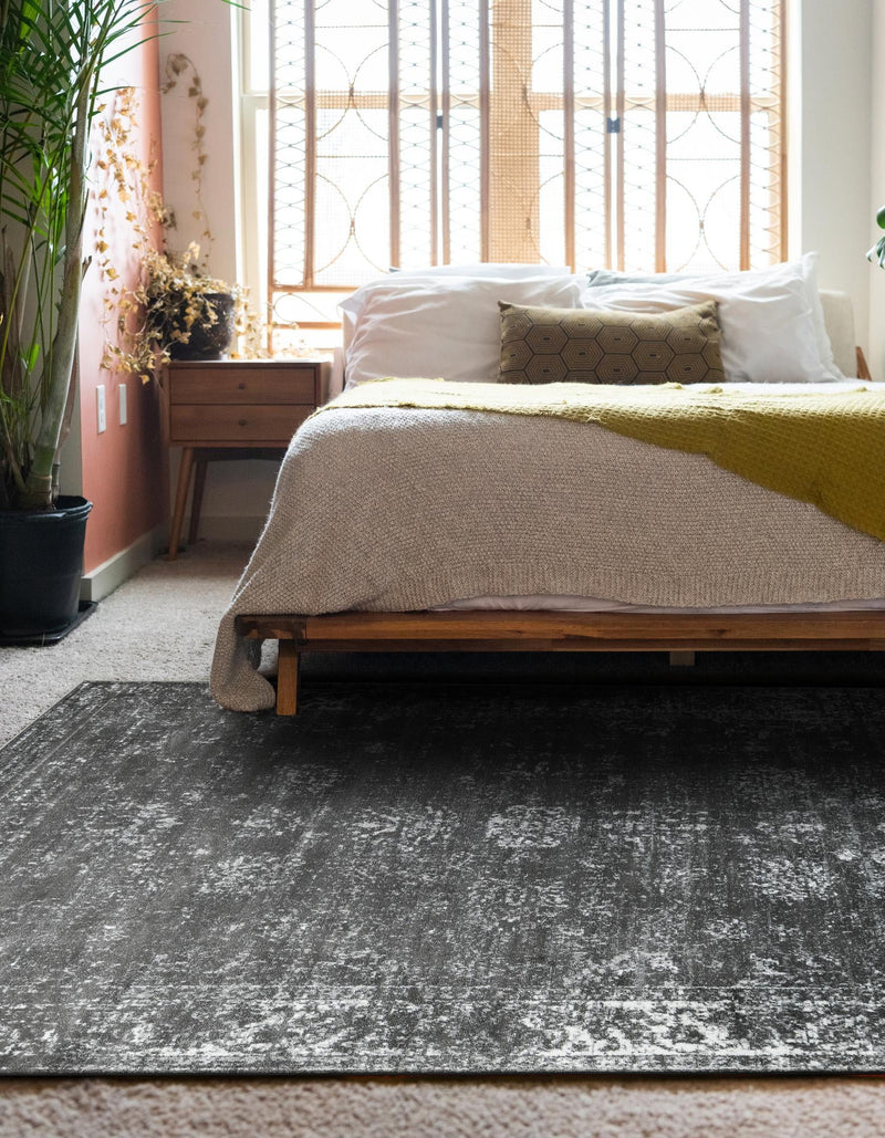 Riviera Elegance Collection Area Rug - Antibes (Dark Gray) Rectangle Dark Gray lifestyle 25