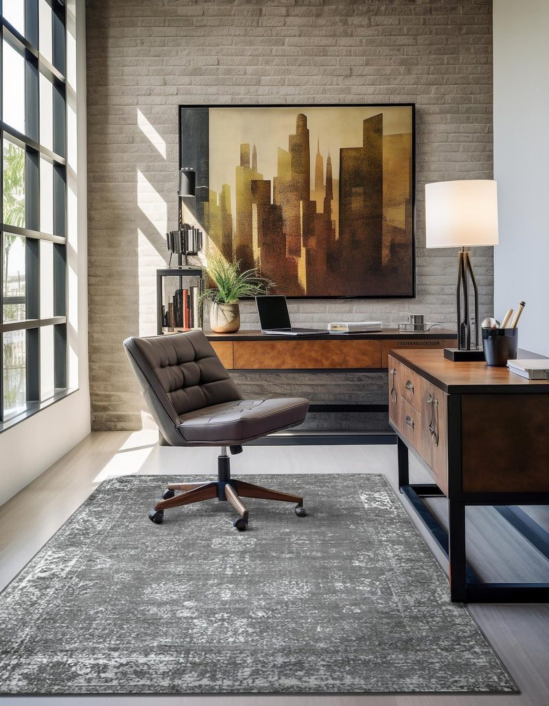 Riviera Elegance Collection Area Rug - Antibes (Dark Gray) Rectangle Dark Gray lifestyle 31
