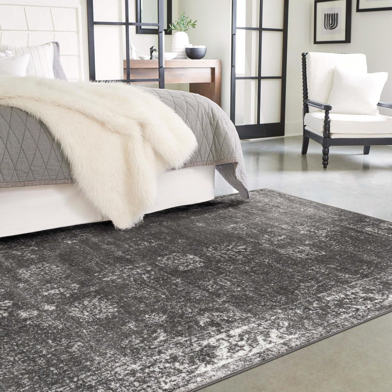 Riviera Elegance Collection Area Rug - Antibes (Dark Gray) Rectangle Dark Gray lifestyle 53
