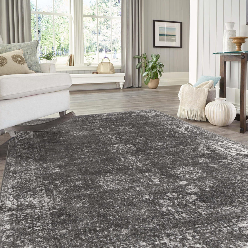 Riviera Elegance Collection Area Rug - Antibes (Dark Gray) Rectangle Dark Gray lifestyle 54