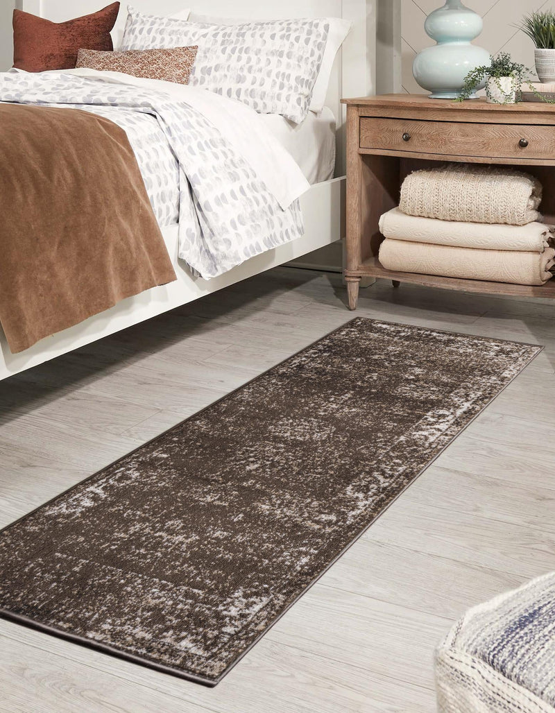 Riviera Elegance Collection Area Rug - Antibes (Brown) Runner Brown lifestyle 50