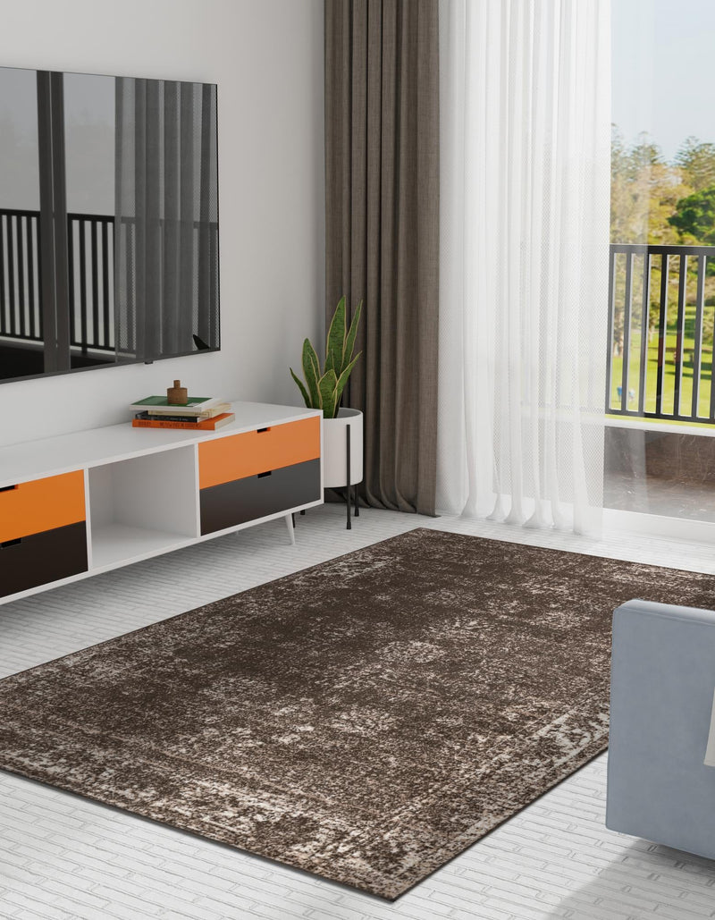Riviera Elegance Collection Area Rug - Antibes (Brown) Rectangle Brown lifestyle 13