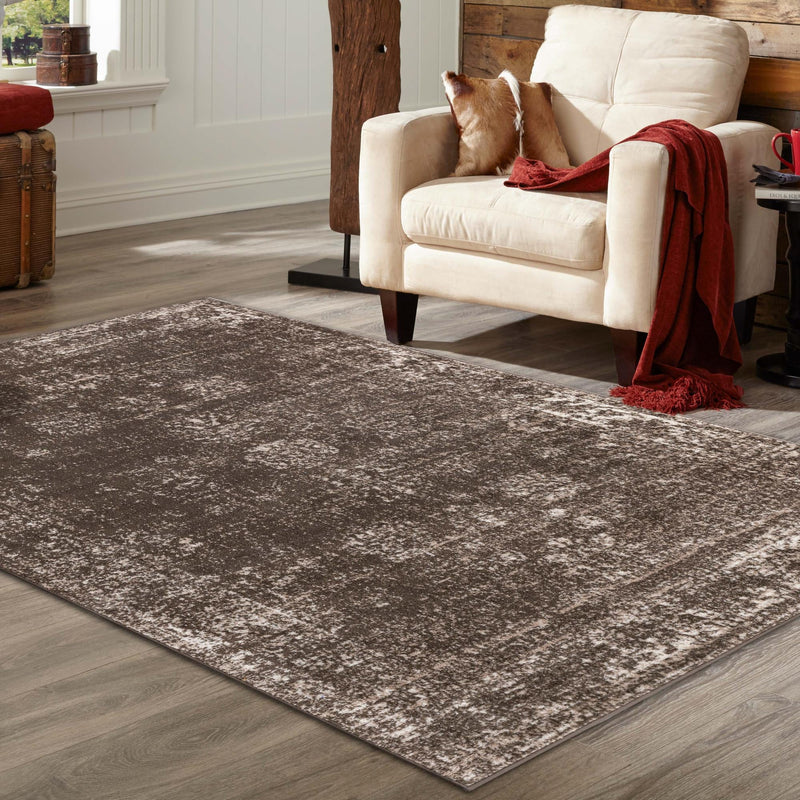 Riviera Elegance Collection Area Rug - Antibes (Brown) Rectangle Brown lifestyle 45