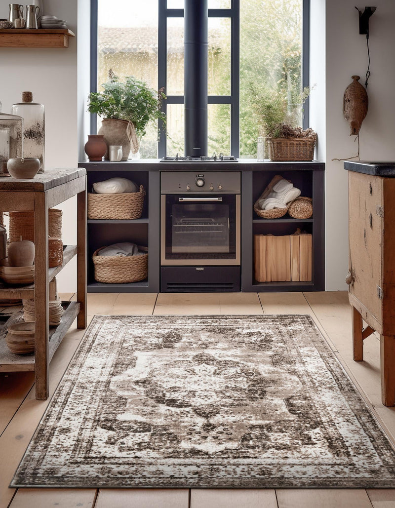 Riviera Elegance Collection Area Rug - Menton (Light Brown) Rectangle Light Brown lifestyle 3