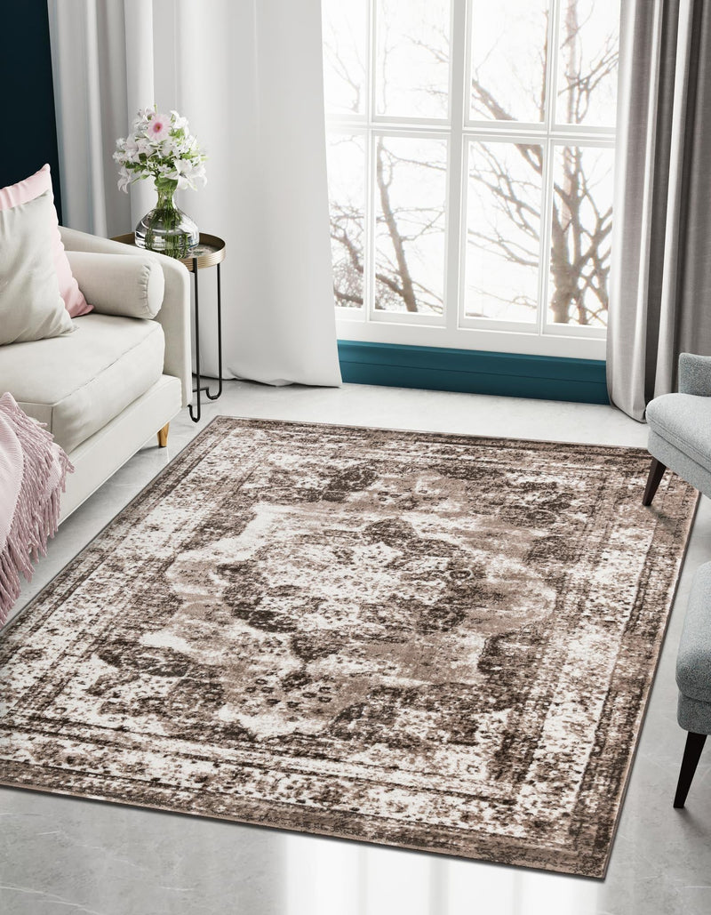 Riviera Elegance Collection Area Rug - Menton (Light Brown) Rectangle Light Brown lifestyle 17