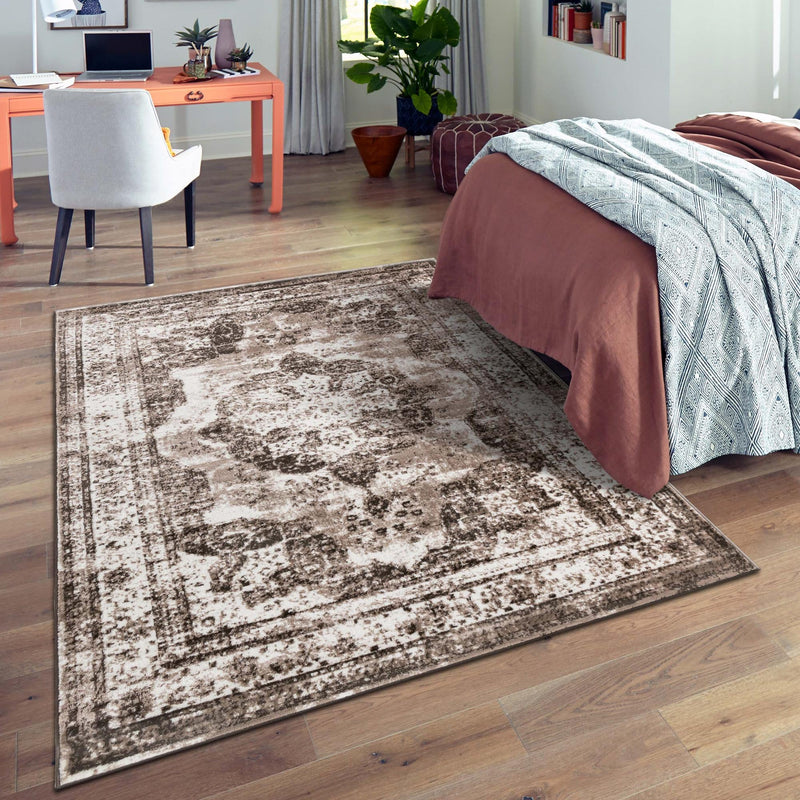 Riviera Elegance Collection Area Rug - Menton (Light Brown) Rectangle Light Brown lifestyle 45