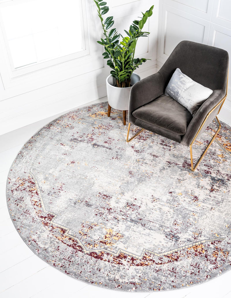 Lagoon Luxe Collection Area Rug - Seastar Round Gray lifestyle 14