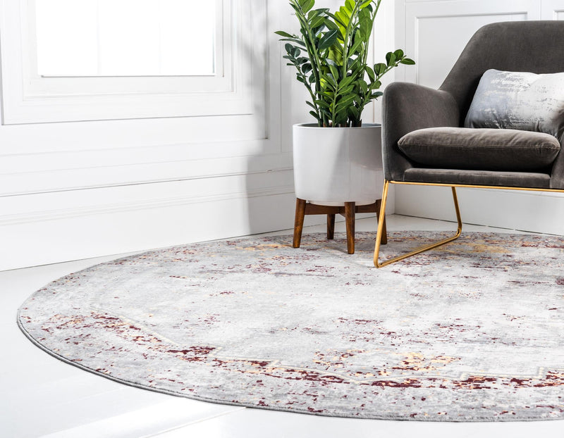 Lagoon Luxe Collection Area Rug - Seastar Round Gray lifestyle 16
