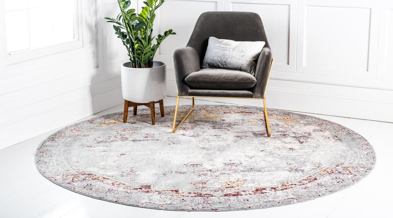 Lagoon Luxe Collection Area Rug - Seastar Round Gray lifestyle 18