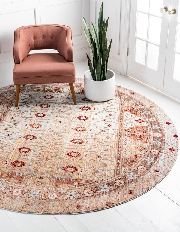 Lagoon Luxe Collection Area Rug - Dock Round Beige lifestyle 14