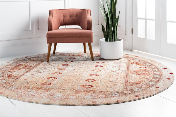 Lagoon Luxe Collection Area Rug - Dock Round Beige lifestyle 16