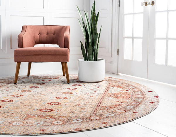 Lagoon Luxe Collection Area Rug - Dock Round Beige lifestyle 18