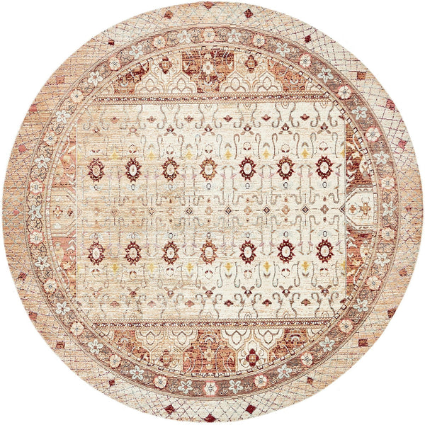 Lagoon Luxe Collection Area Rug - Dock Round Beige lifestyle 12