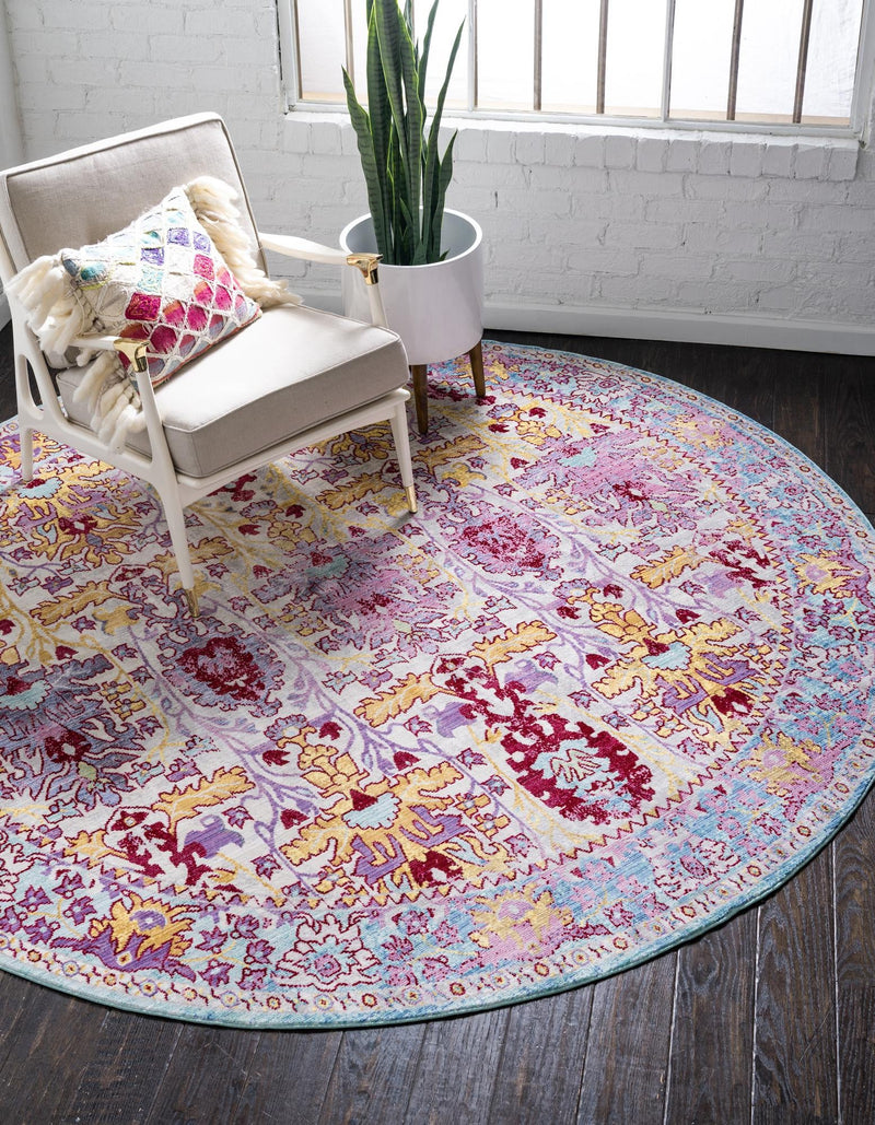 Lagoon Luxe Collection Area Rug - Oyster Round Beige lifestyle 13